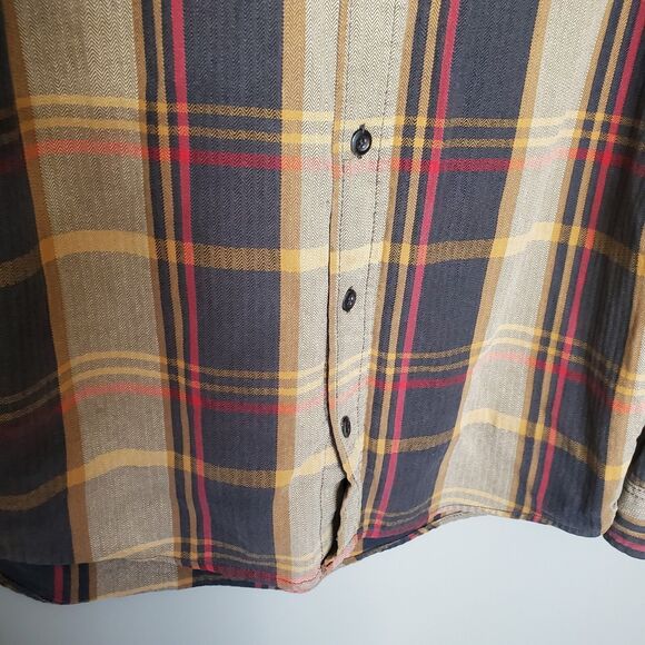 Orvis Big Bear Plaid Flannel Shirt Mens Size Medium Heavyweight Double Brushed - Picture 4 of 12